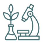 plant and microscope icon